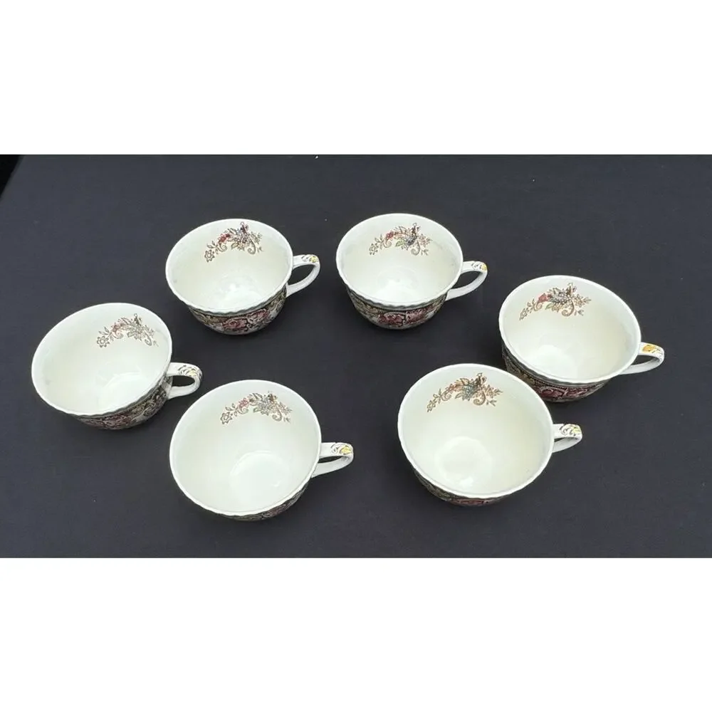 6 Johnson Bros. Devonshire Coffee Tea Cups Mugs Made in England -A83